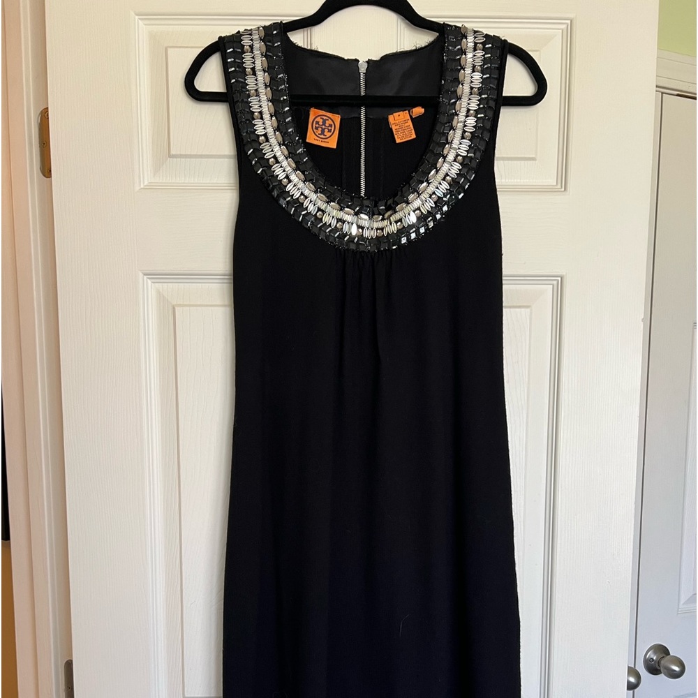 Tory Burch rhinestone wool dress, size M